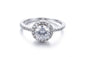 Silver Color Gradient Purple Crystal Cubic Zirconia Wedding Rings