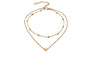 Double Horn Heart Peandant Necklace For Women