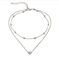Double Horn Heart Peandant Necklace For Women - sparklingselections