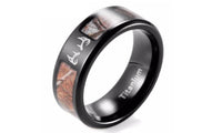 Black Titanium Real tree Camo Engagement Wedding Bands - sparklingselections