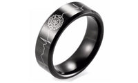 Outdoor Wedding Band men firefighter rings - sparklingselections