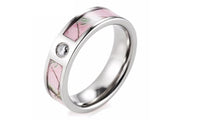 Pink Camo Engagement Wedding Ring Titanium CZ Crystal - sparklingselections