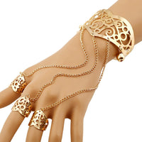 Gold/Silver Hollow Open Cuff Bracelets Bangles for Women - sparklingselections