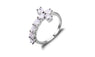 Crystal Mixed Silver Plated Engagement Ring For Women
