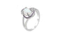 Purple Cubic Zircon Claw Bead Opal Ring