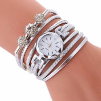 Fashion Luxury Rhinestone Leather Bracelet Watch For Women - sparklingselections