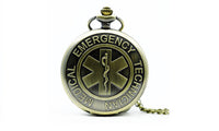 Bronze Technical Medical Emergency Quartz Pocket Watch Necklace - sparklingselections