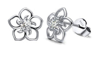 Silver Clear Cubic Zircon Stud Earrings For Women - sparklingselections