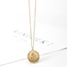 Gold Rose Flower Alloy Round Pendant Necklace for Women