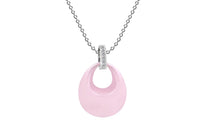 Simple Style Zircon Tears Shape Pink Ceramic Pendant Necklace - sparklingselections