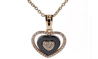 Rose Gold Three Concentric Love Heart Cubic Zircon Pendant Necklaces - sparklingselections
