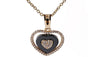 Rose Gold Three Concentric Love Heart Cubic Zircon Pendant Necklaces