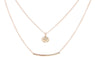 New Golden Plated Meditation Symbol Yoga Double Layer Pendant Necklace