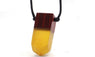 Vintage Long Rope Wood Resin Pendant Necklace For Women