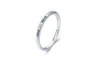 Silver Live Love Life Letter Engrave Finger Ring For Women - sparklingselections