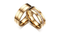 Couple Promise Band Stainless Steel Wedding Rings for Men Women - sparklingselections