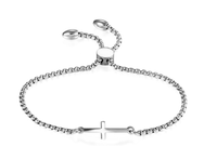 Chain Link Cross Charm Bracelets - sparklingselections