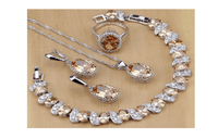 New Sterling Silver Zircon Jewelry Set For Women - sparklingselections