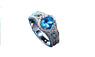Blue Oval Zircon Stone Ring For Women