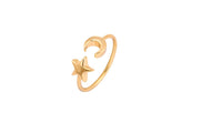 Midi Crescent Moon and Tiny Star Open Rings for Women - sparklingselections