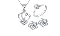 New Silver Wedding Bridal Jewelry Set For Women's Fashion Engagement Necklace, Earrings And Ring Jewelry Set - sparklingselections