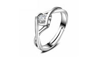 Fashion Silver Plated White Zirconia Ring (Adjustable) - sparklingselections