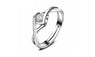 Fashion Silver Plated White Zirconia Ring (Adjustable)