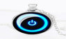 Glass Neon Power Button Pendant Necklace