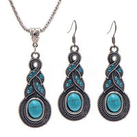 New Stylish Tibetan Blue Crystal Jewelry Set - sparklingselections