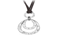 Artificial Leather Rope Double Circles Necklace & Pendant For Women - sparklingselections