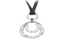 Artificial Leather Rope Double Circles Necklace & Pendant For Women