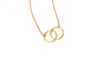 Gold Infinity Double Circles Necklace for Girls