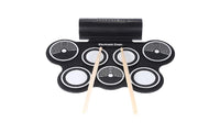 Silicone Electronic Drum Pad Kit with Drumstick Foot Pedal Foldable - sparklingselections
