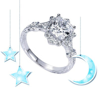 New Silver Color Square Round Shape Crystal Rings - sparklingselections