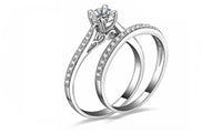 Silver Plated Women Engagement Wedding Rings - sparklingselections