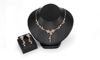 Simple Branch Flower Alloy Earrings Necklace Set - sparklingselections