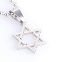Hexagram 316L Stainless Steel Small Bead Chain Pendant Necklaces For Men Women Necklace jewelry - sparklingselections