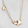 New Cute Elephant Family Stroll Design Crystal Chain Necklace