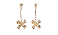 Women's long metal bowknot earrings - sparklingselections