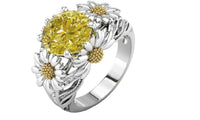 Sunflower Shape Fashion Bridal Cubic Zirconite Finger Ring - sparklingselections