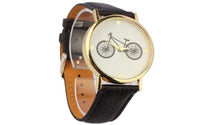 Leather Printing Bicycle Wristwatch - sparklingselections