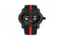 Red Racing Car Wheel Design Quartz Movement Sports Watch