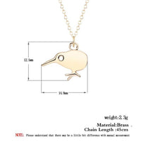 Kiwi Bird Necklace Women Small New Zealand Bird Pendant Statement Collars Jewelry - sparklingselections