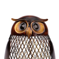 Owl Shaped Figurine Piggy Bank Money Box Metal - sparklingselections