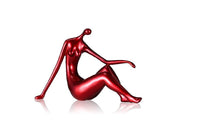 Red Reclining Woman Figurine Resin Figurine Home Decor - sparklingselections