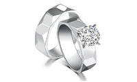 Never Fade Rear Stainless Steel Overlap CZ Stone Ring Set (6,7,8) - sparklingselections