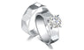 Never Fade Rear Stainless Steel Overlap CZ Stone Ring Set (6,7,8)