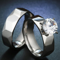 Never Fade Rear Stainless Steel Overlap CZ Stone Ring Set (6,7,8) - sparklingselections