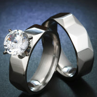 Never Fade Rear Stainless Steel Overlap CZ Stone Ring Set (6,7,8) - sparklingselections