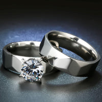 Never Fade Rear Stainless Steel Overlap CZ Stone Ring Set (6,7,8) - sparklingselections